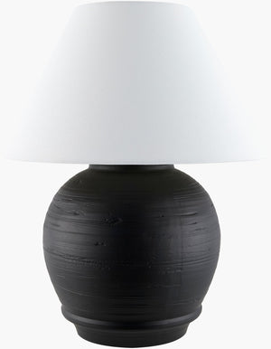 Livabliss Onrus Ceramic Farmhouse Table Lamp with Linen Shade and Iron Finial for Cozy Rooms ONR-001