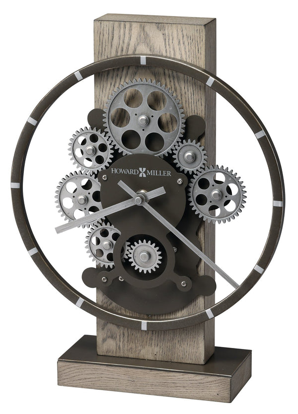 Hekman Furniture 635253 Elegant Wood & Metal Mantel Clock With Moving Gears – Seaside Gray Finish, Quartz Movement  Nellie Accent Clock 635253
