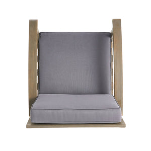 English Elm Christopher Knight Home® - Peyton Club Chair - Durable Acacia Wood Frame With Water-Resistant Cushions For Ultimate Outdoor Comfort 57973.00GRY
