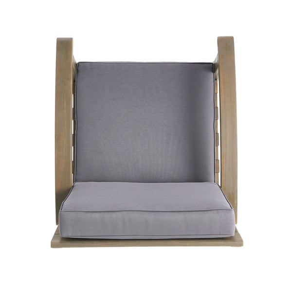 English Elm Christopher Knight Home® - Peyton Club Chair - Durable Acacia Wood Frame With Water-Resistant Cushions For Ultimate Outdoor Comfort 57973.00GRY