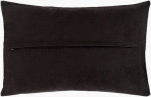 Surya Onyx Rustic 13"L X 20"W Lumbar Pillow Kit - Stylish Leather & Polyester Blend, Easy Care Home Decor Black Leather,Polyester Onx002-1320