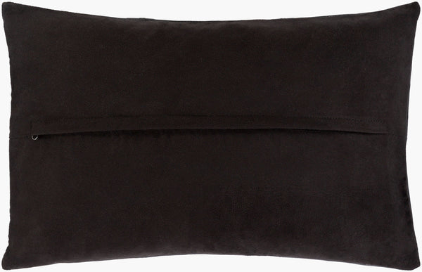 Surya Onyx Rustic 13"L X 20"W Lumbar Pillow Kit - Stylish Leather & Polyester Blend, Easy Care Home Decor Black Leather,Polyester Onx002-1320