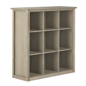 English Elm Artisan 9-Cube Bookcase - Handcrafted Distressed Grey Storage Unit For Stylish Home Organization B136P158414