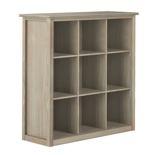 English Elm Artisan 9-Cube Bookcase - Handcrafted Distressed Grey Storage Unit For Stylish Home Organization B136P158414