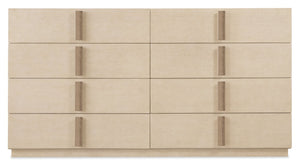 Hooker Furniture Westwood Quartered Oak Eight-Drawer Dresser With Cedar-Lined Drawers, Polished Limestone Finish, Radiance Hardware 6133-90202-80