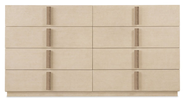 Hooker Furniture Westwood Quartered Oak Eight-Drawer Dresser With Cedar-Lined Drawers, Polished Limestone Finish, Radiance Hardware 6133-90202-80