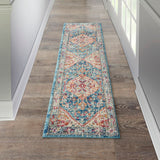 Nourison Passion PSN23 Machine Made Power-loomed Ornamental Border Indoor Only Bohemian Vintage Rug Ivory,Light Blue, Ivory Light Blue 100% Polypropylene 99446734884