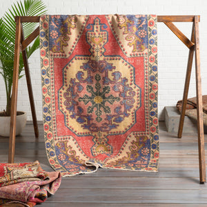 Antique One of a Kind OOAK-1038 4' x 6'9" Handmade Rug OOAK1038-469  Nickel, Desert Tan, Tan, Camel, Sage, Terracotta, Clay, Pearl Surya