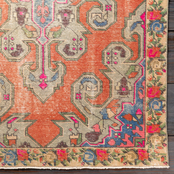 Antique One of a Kind OOAK-1067 4'5" x 7'5" Handmade Rug OOAK1067-4575  Khaki, Natural, Apricot, Camel, Desert Tan, Light Wood Surya