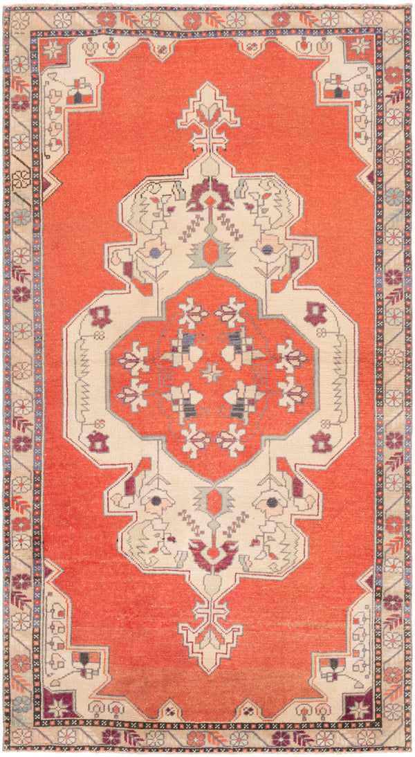 Antique One of a Kind OOAK-1071 4'2" x 7'6" Handmade Rug OOAK1071-4276  Dark Coral, Khaki, Pearl, Ash, Rose Gold, Desert Tan, Old Lavender Surya