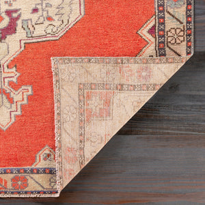 Antique One of a Kind OOAK-1071 4'2" x 7'6" Handmade Rug OOAK1071-4276  Dark Coral, Khaki, Pearl, Ash, Rose Gold, Desert Tan, Old Lavender Surya