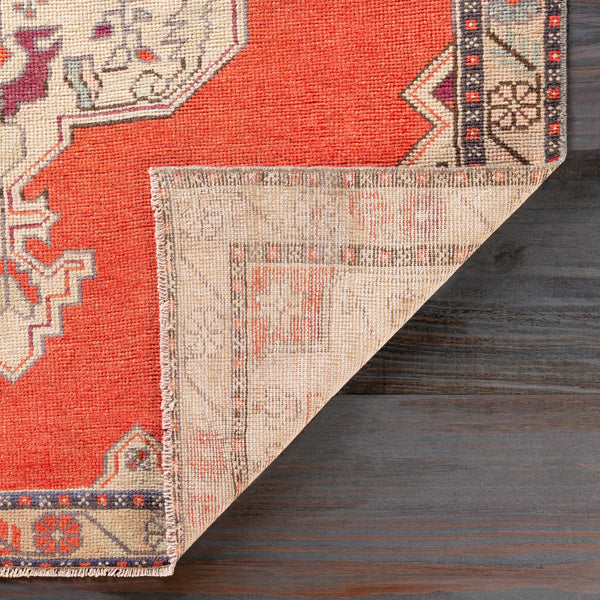 Antique One of a Kind OOAK-1071 4'2" x 7'6" Handmade Rug OOAK1071-4276  Dark Coral, Khaki, Pearl, Ash, Rose Gold, Desert Tan, Old Lavender Surya