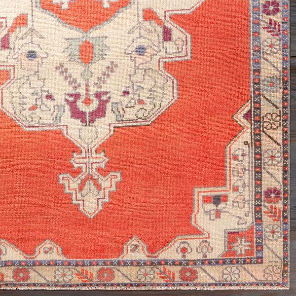 Antique One of a Kind OOAK-1071 4'2" x 7'6" Handmade Rug OOAK1071-4276  Dark Coral, Khaki, Pearl, Ash, Rose Gold, Desert Tan, Old Lavender Surya