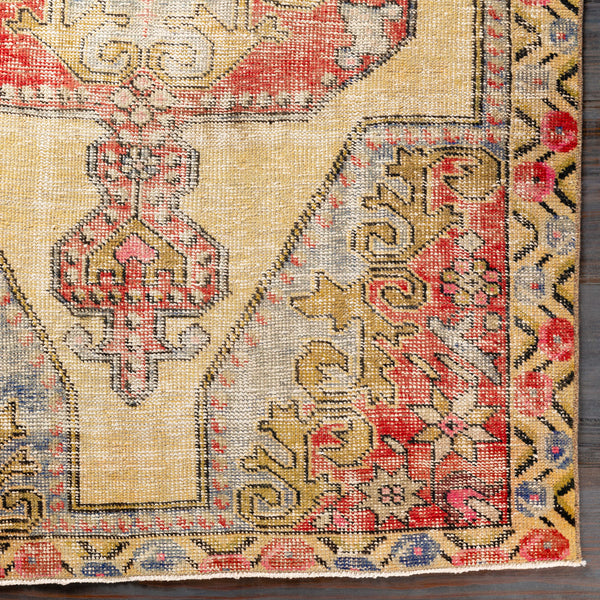 Antique One of a Kind OOAK-1095 4'4" x 7'6" Handmade Rug OOAK1095-4476  Desert Tan, Slate Grey Taupe, Tan, Light Wood, Camel, Neutral, Sage, Rose Gold Surya