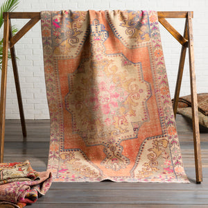 Antique One of a Kind OOAK-1116 4'3" x 7' Handmade Rug OOAK1116-437  Tan, Camel, Desert Tan Surya