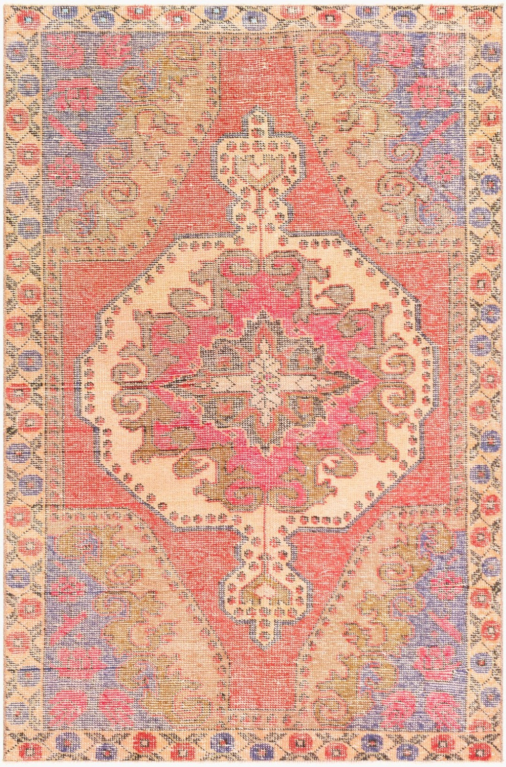 Surya Antique Hand Knotted Wool Area Rug Turkish Traditional Motifs for Dining or Bedroom OOAK1119-4469