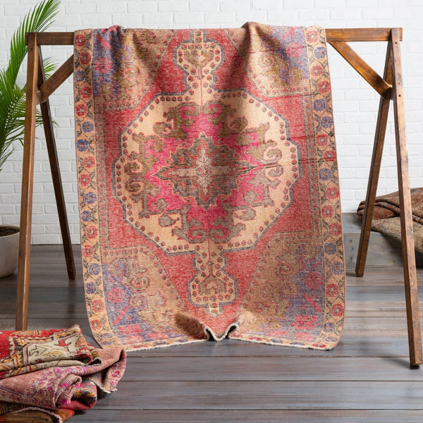 Surya Antique Hand Knotted Wool Area Rug Turkish Traditional Motifs for Dining or Bedroom OOAK1119-4469