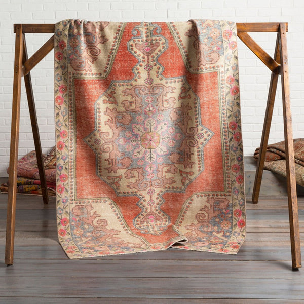 Surya Antique Hand Knotted Wool Rug Turkish One of a Kind Low Pile Bedroom Accent OOAK1133-457