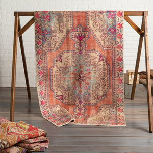 Surya Antique Hand Knotted Turkish Wool Rug Low Pile Vintage Style for Living Room OOAK1140-468