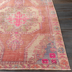 Antique One of a Kind OOAK-1165 4'3" x 7'2" Handmade Rug OOAK1165-4372  Natural, Light Wood, Rose Gold, Camel Surya