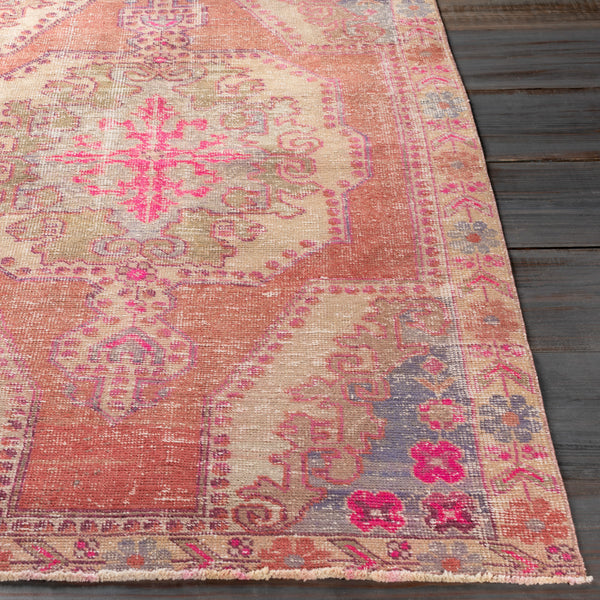 Antique One of a Kind OOAK-1165 4'3" x 7'2" Handmade Rug OOAK1165-4372  Natural, Light Wood, Rose Gold, Camel Surya