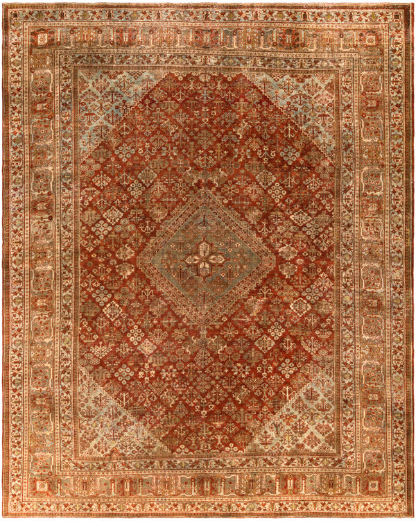 Antique One of a Kind OOAK-1191 10'7" x 13'1" Handmade Rug OOAK1191-107131  Brick, Clay, Camel, Dark Brown, Mocha Surya