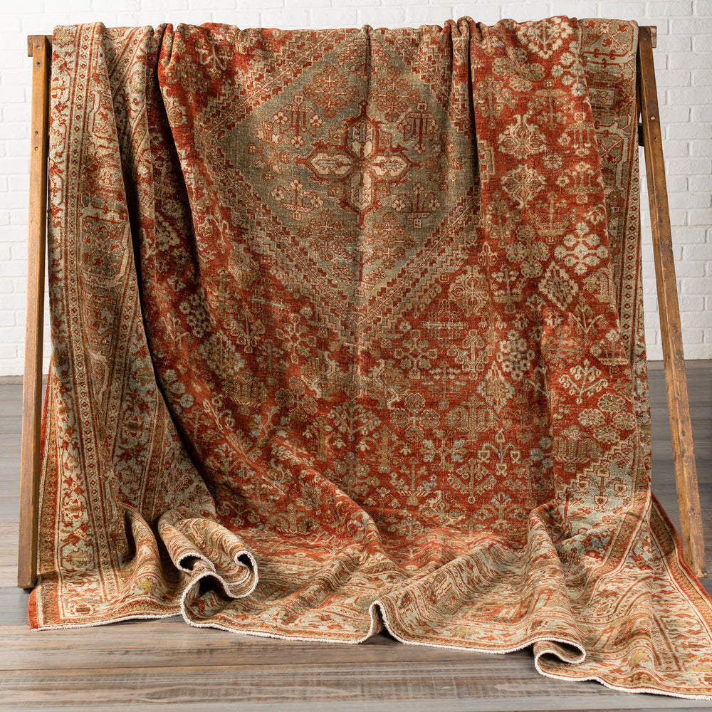 Antique One of a Kind OOAK-1191 10'7" x 13'1" Handmade Rug OOAK1191-107131  Brick, Clay, Camel, Dark Brown, Mocha Surya