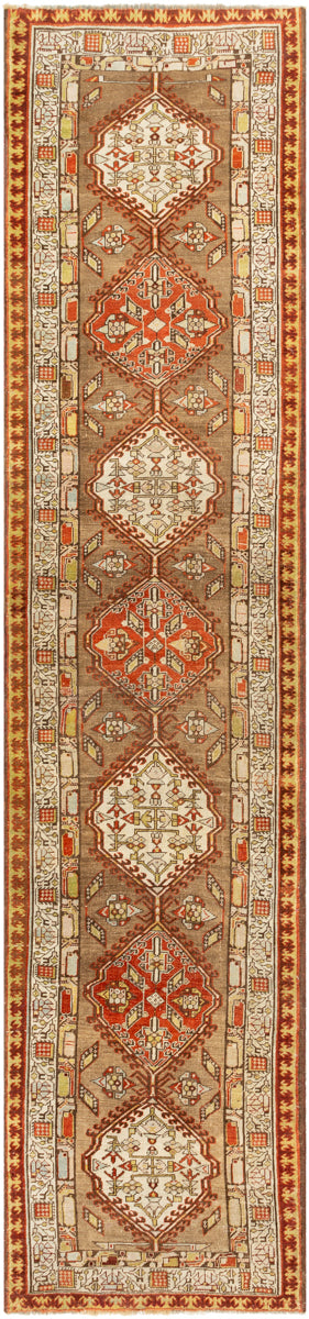 Antique One of a Kind OOAK-1198 3'3" x 14'3" Handmade Rug OOAK1198-33143  Camel, Clay, Brick, Khaki Surya