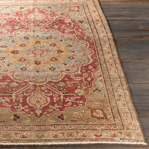 Antique One of a Kind OOAK-1212 4'1" x 5'11" Handmade Rug OOAK1212-41511  Brick, Camel, Rose Gold, Khaki Surya