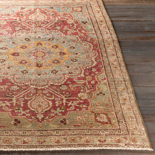 Antique One of a Kind OOAK-1212 4'1" x 5'11" Handmade Rug OOAK1212-41511  Brick, Camel, Rose Gold, Khaki Surya