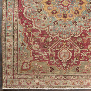 Antique One of a Kind OOAK-1212 4'1" x 5'11" Handmade Rug OOAK1212-41511  Brick, Camel, Rose Gold, Khaki Surya