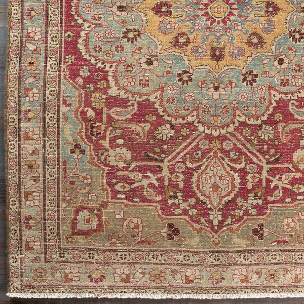 Antique One of a Kind OOAK-1212 4'1" x 5'11" Handmade Rug OOAK1212-41511  Brick, Camel, Rose Gold, Khaki Surya