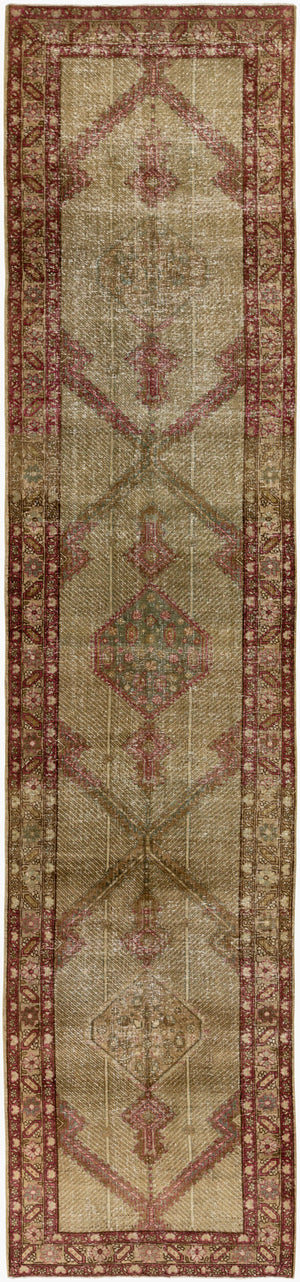 Surya Antique One Of A Kind Turkish Handmade Rug 3'1" X 13'3" - Timeless Wool Statement Piece For Home Olive Wool Ooak1244-211127