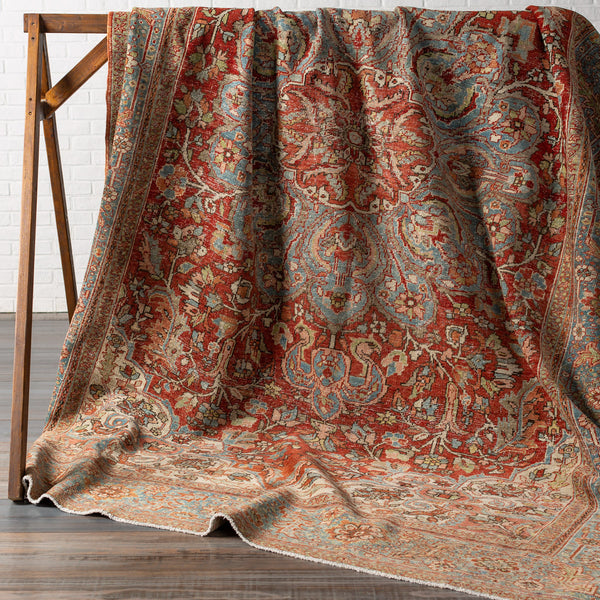 Antique One of a Kind OOAK-1260 9' x 12'6" Handmade Rug OOAK1260-9126  Grey, Brick, Nickel, Dark Brown, Light Wood, Khaki Surya