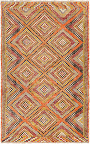 Antique One of a Kind OOAK-1295 5'5" x 8'8" Handmade Rug OOAK1295-5588  Camel, Clay, Khaki, Rose Gold Surya