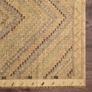 Antique One of a Kind OOAK-1296 5'3" x 9'11" Handmade Rug OOAK1296-53911  Natural, Tan, Light Wood, Camel, Wheat Surya