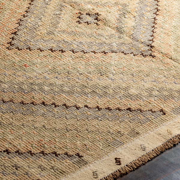 Antique One of a Kind OOAK-1296 5'3" x 9'11" Handmade Rug OOAK1296-53911  Natural, Tan, Light Wood, Camel, Wheat Surya