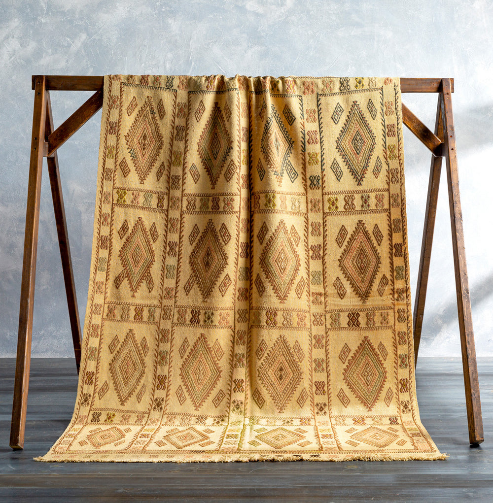 Antique One of a Kind OOAK-1301 4'9" x 7'2" Handmade Rug OOAK1301-4972  Desert Tan, Camel, Light Wood, Tan, Clay Surya