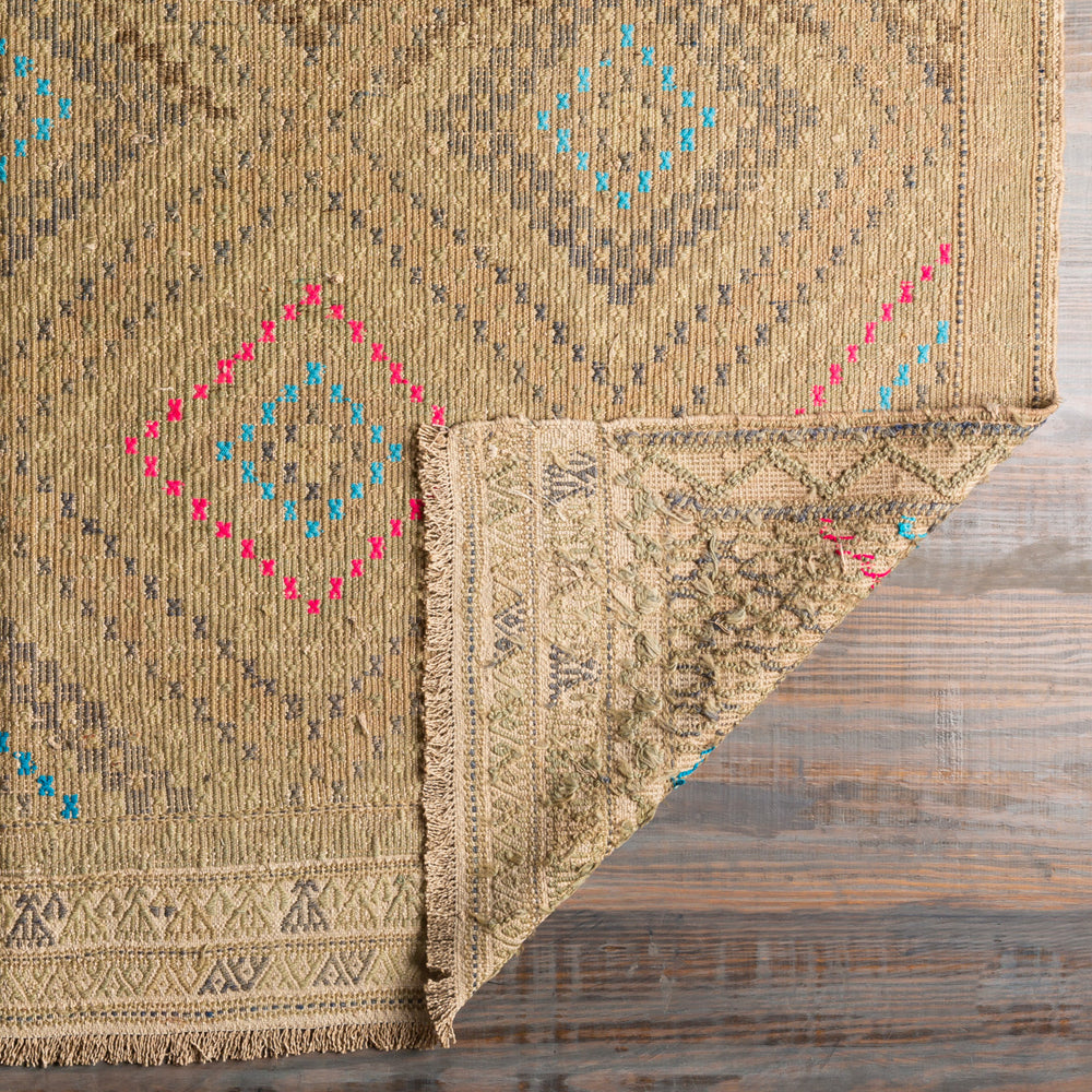 Antique One of a Kind OOAK-1302 6'3" x 9'3" Handmade Rug OOAK1302-6393  Khaki, Sage, Natural Surya