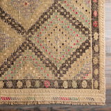Antique One of a Kind OOAK-1311 5'10" x 8'5" Handmade Rug OOAK1311-51085  Khaki, Camel, Desert Tan, Nickel, Eggplant Surya
