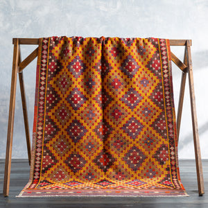 Antique One of a Kind OOAK-1314 5' x 8'4" Handmade Rug OOAK1314-584  Brick, Mocha, Dark Brown, Chocolate, Rust, Clay, Brass Surya