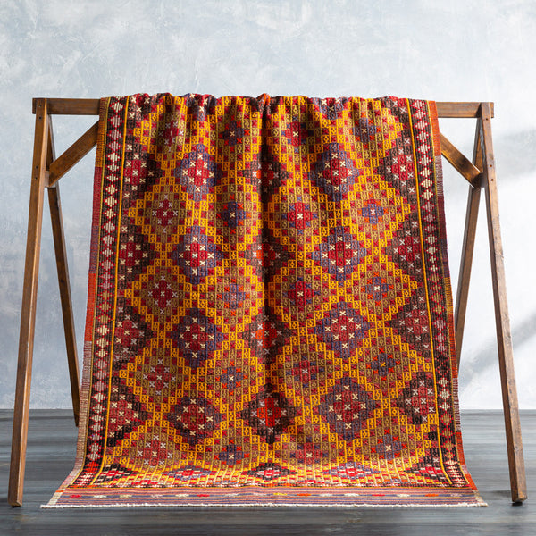 Antique One of a Kind OOAK-1314 5' x 8'4" Handmade Rug OOAK1314-584  Brick, Mocha, Dark Brown, Chocolate, Rust, Clay, Brass Surya