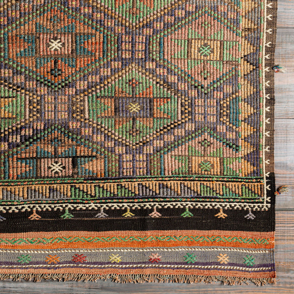 Antique One of a Kind OOAK-1317 6'4" x 10'3" Handmade Rug OOAK1317-64103  Dark Grey, Clay, Nickel, Eggplant, Desert Tan, Sage Surya