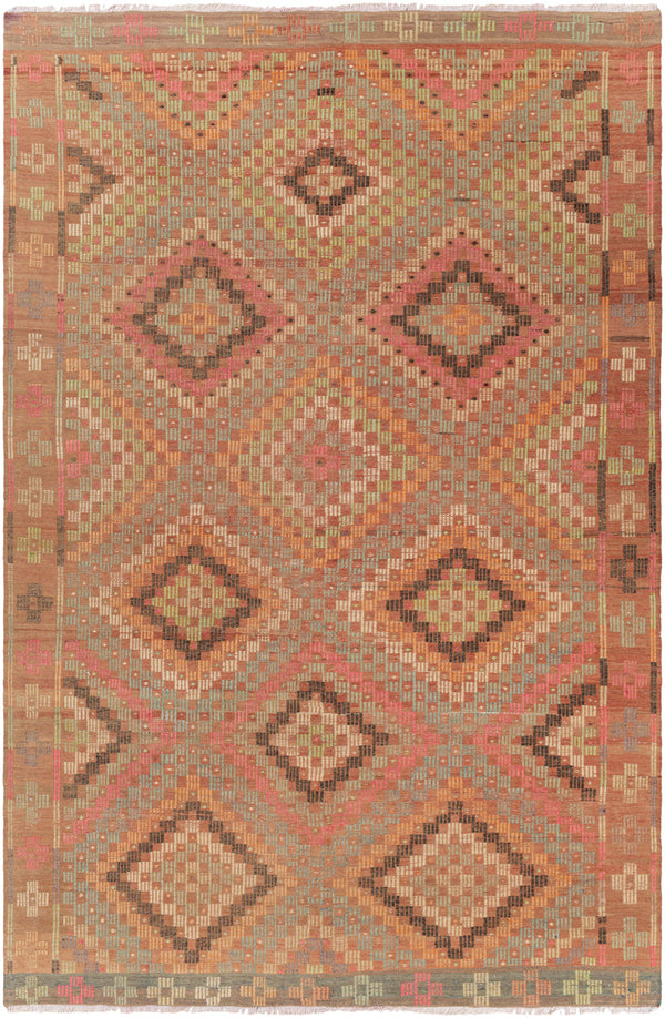 Antique One of a Kind OOAK-1330 5'11" x 8'10" Handmade Rug OOAK1330-511810  Camel, Clay, Rose Gold, Brick, Khaki Surya