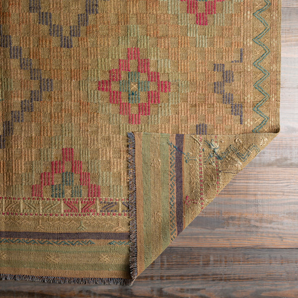 Antique One of a Kind OOAK-1338 6'8" x 9'4" Handmade Rug OOAK1338-6894  Camel, Dark Grey, Brick, Khaki Surya