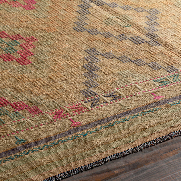 Antique One of a Kind OOAK-1338 6'8" x 9'4" Handmade Rug OOAK1338-6894  Camel, Dark Grey, Brick, Khaki Surya