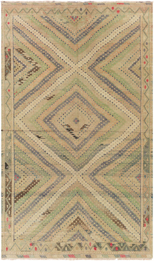 Antique One of a Kind OOAK-1345 6'4" x 10'6" Handmade Rug OOAK1345-64106  Camel, Tan, Grey, Natural Surya