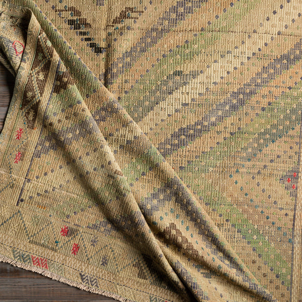 Antique One of a Kind OOAK-1345 6'4" x 10'6" Handmade Rug OOAK1345-64106  Camel, Tan, Grey, Natural Surya