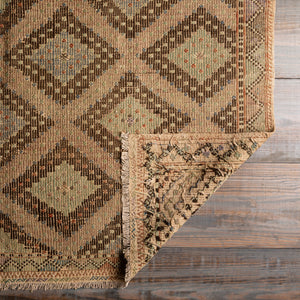 Antique One of a Kind OOAK-1348 6'1" x 8'8" Handmade Rug OOAK1348-6188  Camel, Nickel, Brick, Light Wood, Lunar Green Surya