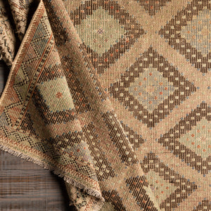 Antique One of a Kind OOAK-1348 6'1" x 8'8" Handmade Rug OOAK1348-6188  Camel, Nickel, Brick, Light Wood, Lunar Green Surya